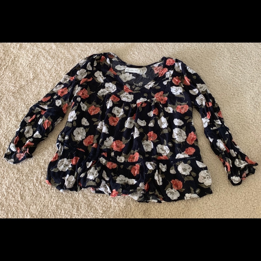 Floral and Navy Blouse from Abercrombie & Fitch